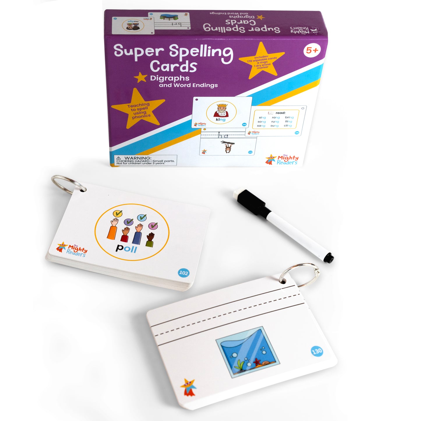 Super Spelling Cards: Digraphs and Word Endings